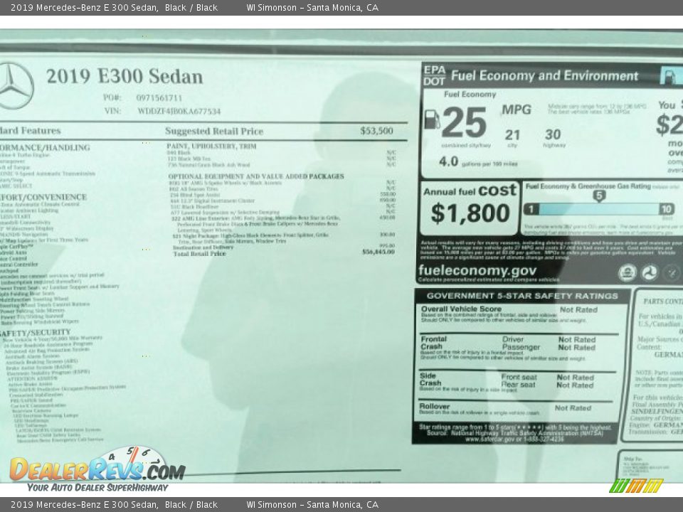 2019 Mercedes-Benz E 300 Sedan Black / Black Photo #10