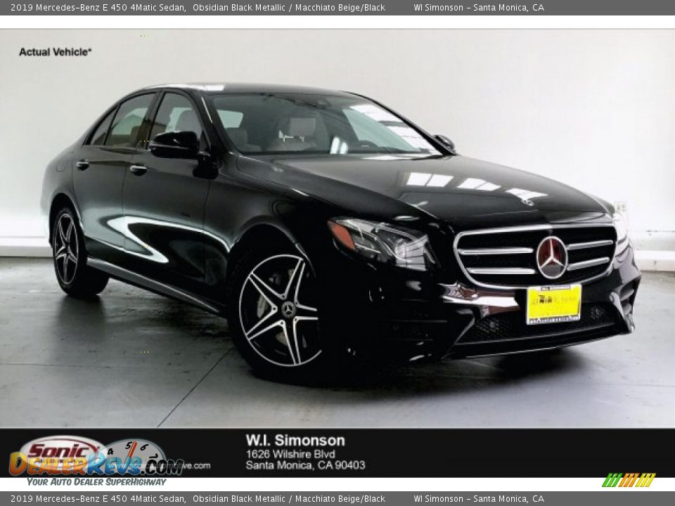 2019 Mercedes-Benz E 450 4Matic Sedan Obsidian Black Metallic / Macchiato Beige/Black Photo #1