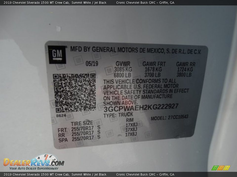 2019 Chevrolet Silverado 1500 WT Crew Cab Summit White / Jet Black Photo #28