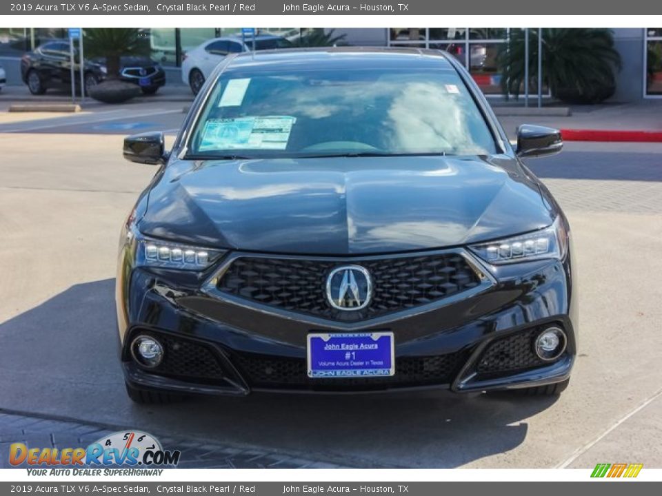 2019 Acura TLX V6 A-Spec Sedan Crystal Black Pearl / Red Photo #2
