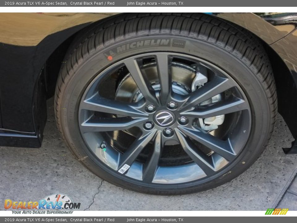 2019 Acura TLX V6 A-Spec Sedan Crystal Black Pearl / Red Photo #11