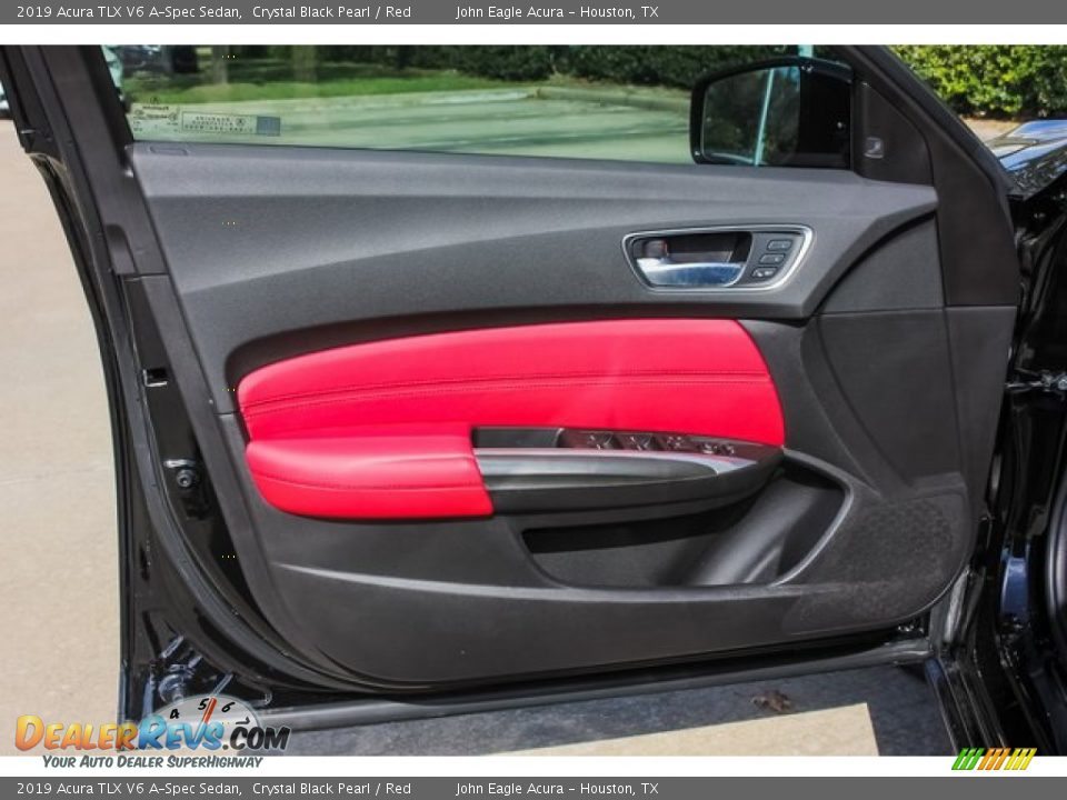 2019 Acura TLX V6 A-Spec Sedan Crystal Black Pearl / Red Photo #12