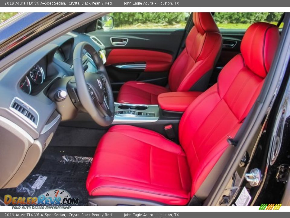 2019 Acura TLX V6 A-Spec Sedan Crystal Black Pearl / Red Photo #16