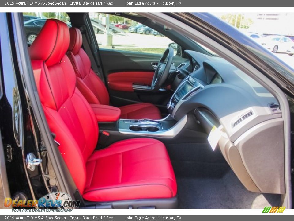 2019 Acura TLX V6 A-Spec Sedan Crystal Black Pearl / Red Photo #22