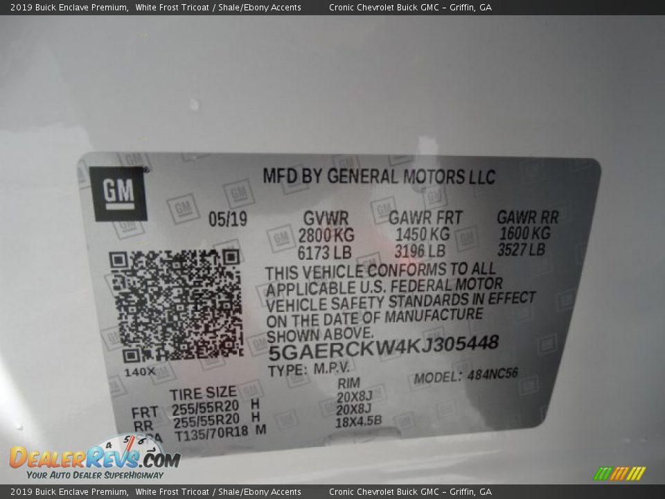 2019 Buick Enclave Premium White Frost Tricoat / Shale/Ebony Accents Photo #33