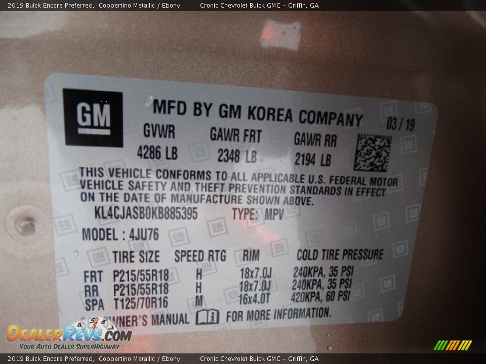 2019 Buick Encore Preferred Coppertino Metallic / Ebony Photo #28