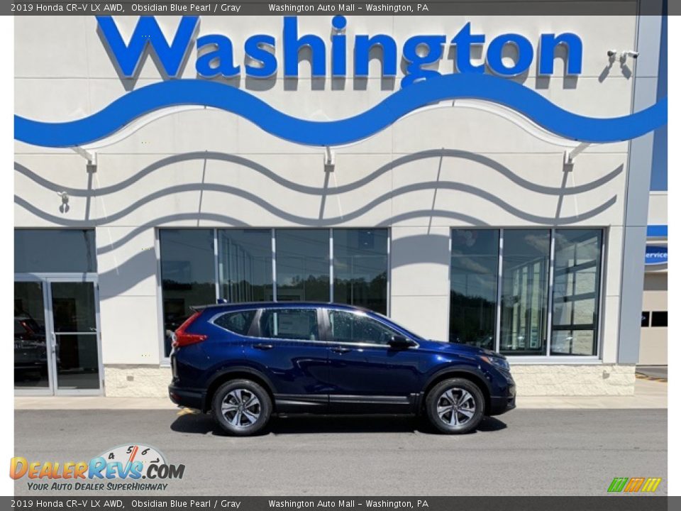 2019 Honda CR-V LX AWD Obsidian Blue Pearl / Gray Photo #1