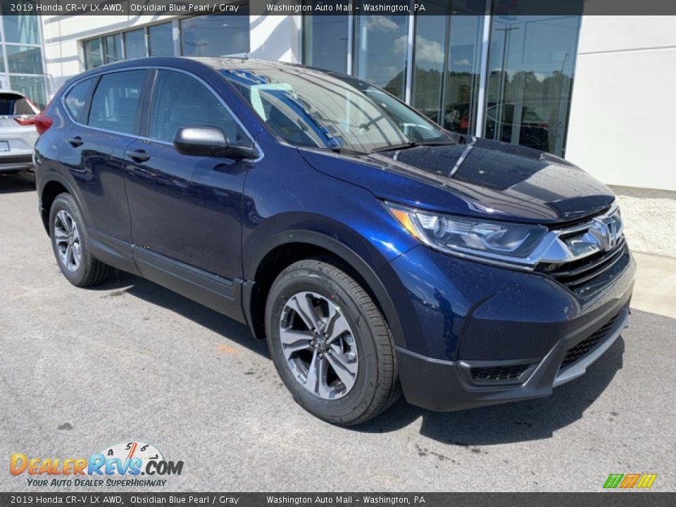 2019 Honda CR-V LX AWD Obsidian Blue Pearl / Gray Photo #2