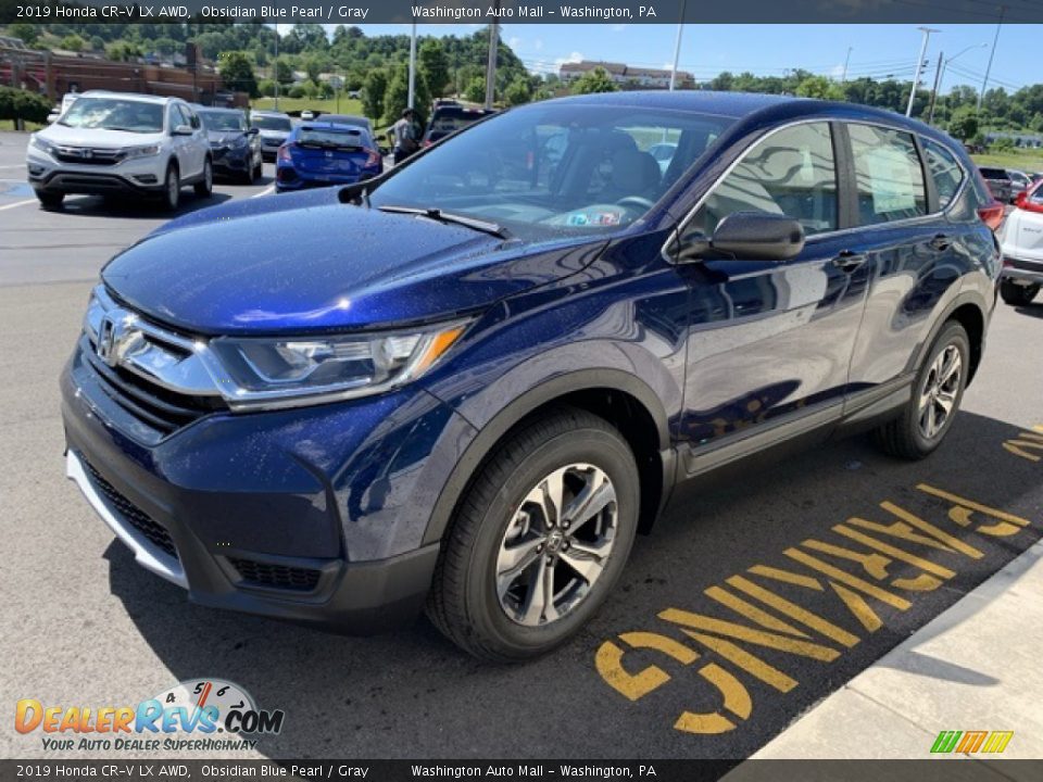 2019 Honda CR-V LX AWD Obsidian Blue Pearl / Gray Photo #4