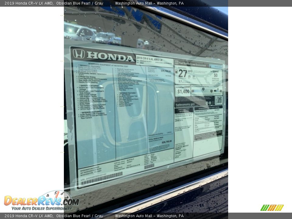 2019 Honda CR-V LX AWD Obsidian Blue Pearl / Gray Photo #15