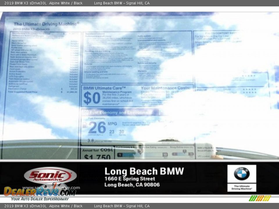 2019 BMW X3 sDrive30i Alpine White / Black Photo #10