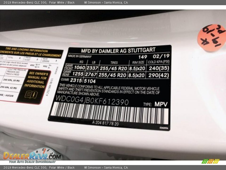 2019 Mercedes-Benz GLC 300 Polar White / Black Photo #11