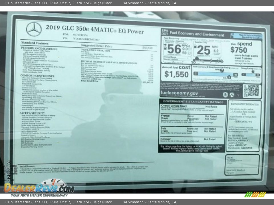 2019 Mercedes-Benz GLC 350e 4Matic Black / Silk Beige/Black Photo #11