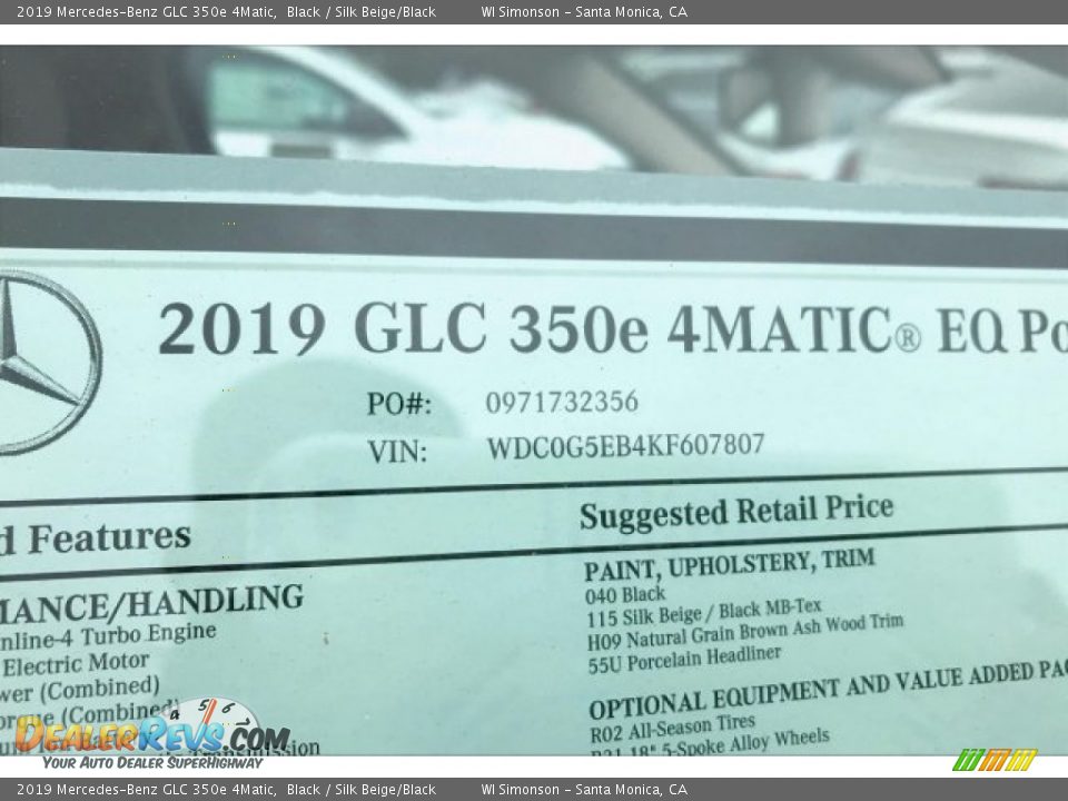 2019 Mercedes-Benz GLC 350e 4Matic Black / Silk Beige/Black Photo #12