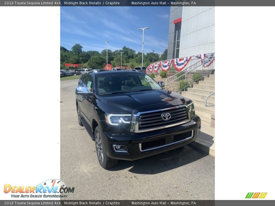 2019 Toyota Sequoia Limited 4x4 Midnight Black Metallic / Graphite Photo #2