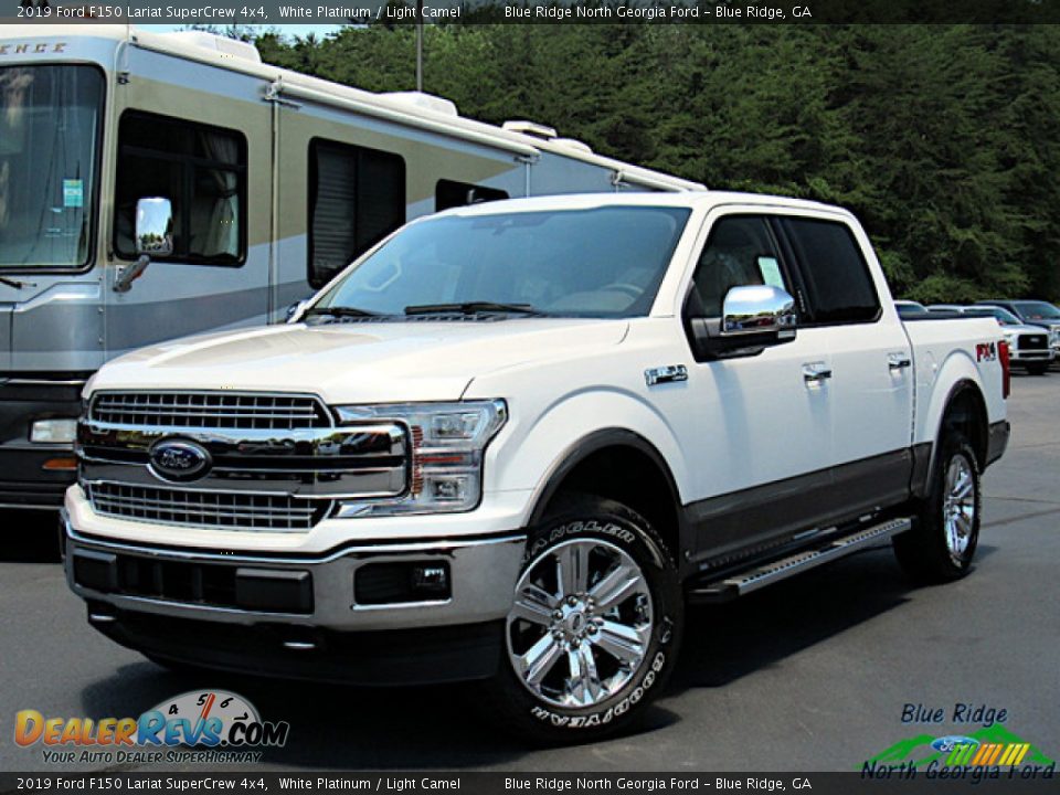 2019 Ford F150 Lariat SuperCrew 4x4 White Platinum / Light Camel Photo #1