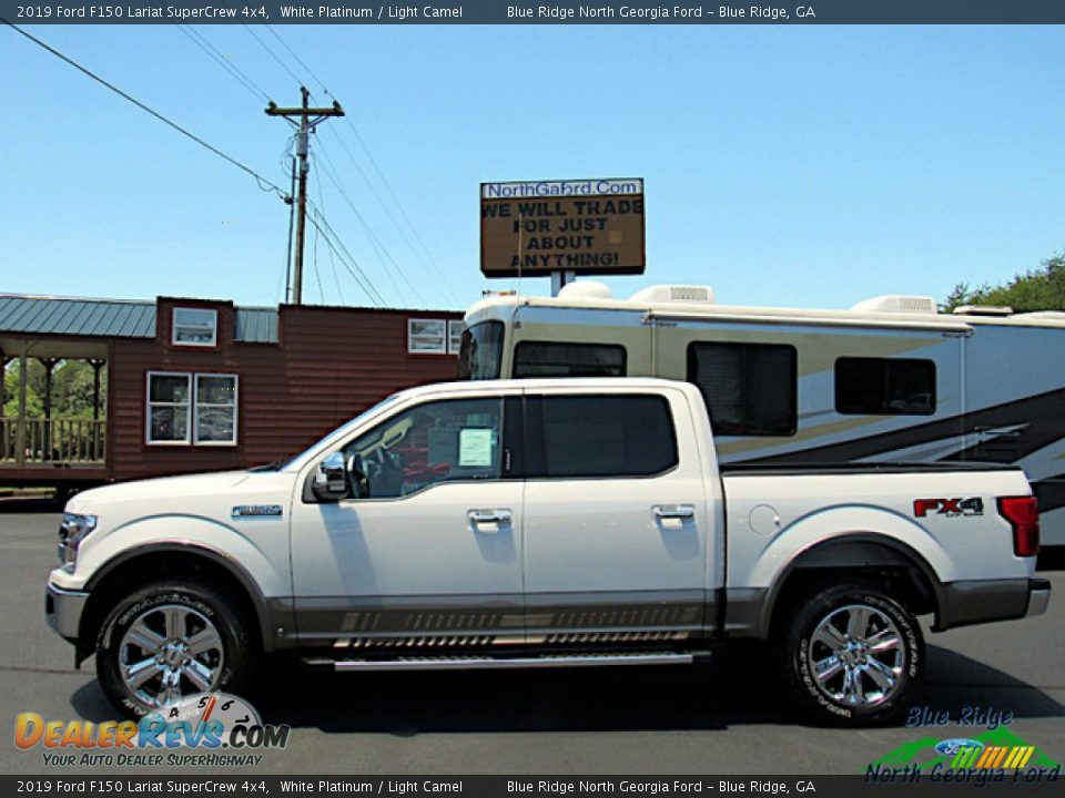 2019 Ford F150 Lariat SuperCrew 4x4 White Platinum / Light Camel Photo #2