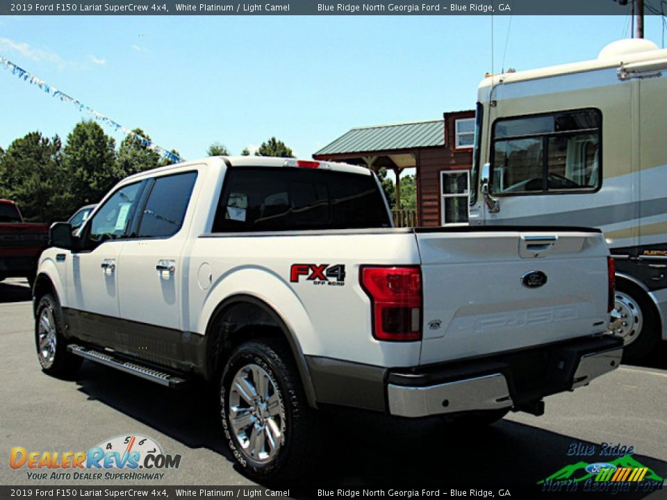 2019 Ford F150 Lariat SuperCrew 4x4 White Platinum / Light Camel Photo #3