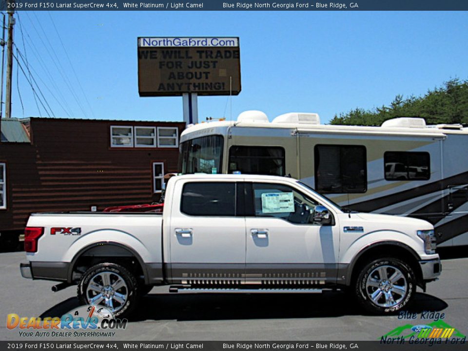 2019 Ford F150 Lariat SuperCrew 4x4 White Platinum / Light Camel Photo #6