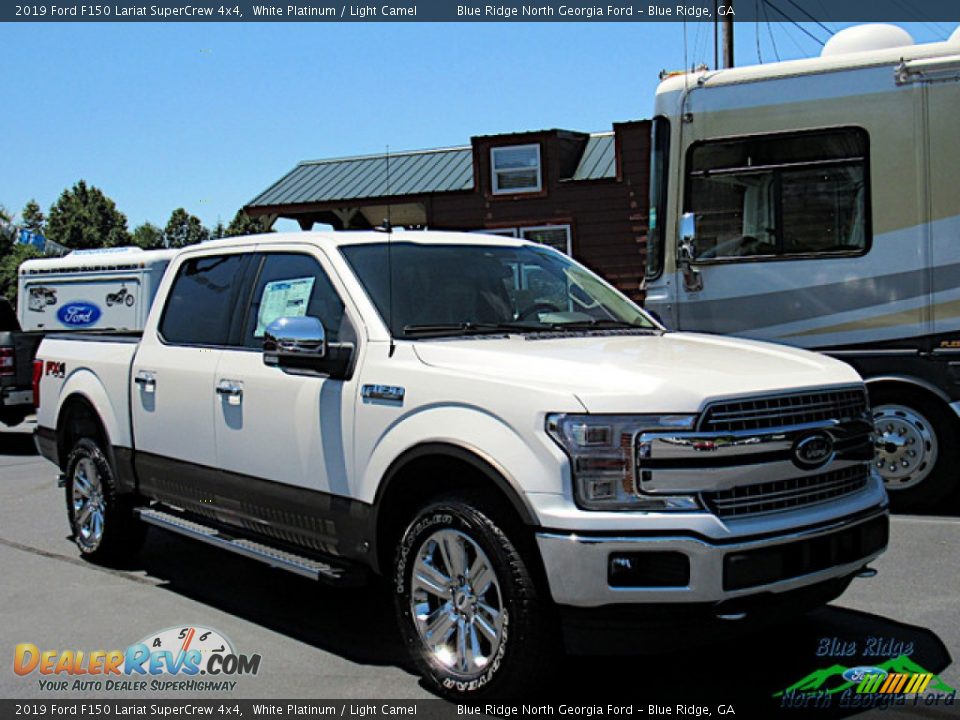 2019 Ford F150 Lariat SuperCrew 4x4 White Platinum / Light Camel Photo #7