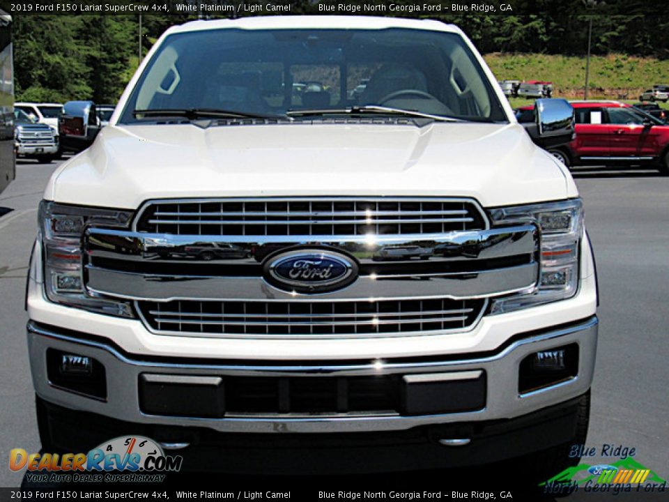 2019 Ford F150 Lariat SuperCrew 4x4 White Platinum / Light Camel Photo #8