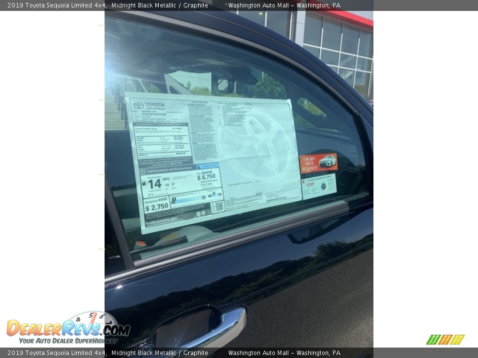 2019 Toyota Sequoia Limited 4x4 Midnight Black Metallic / Graphite Photo #31