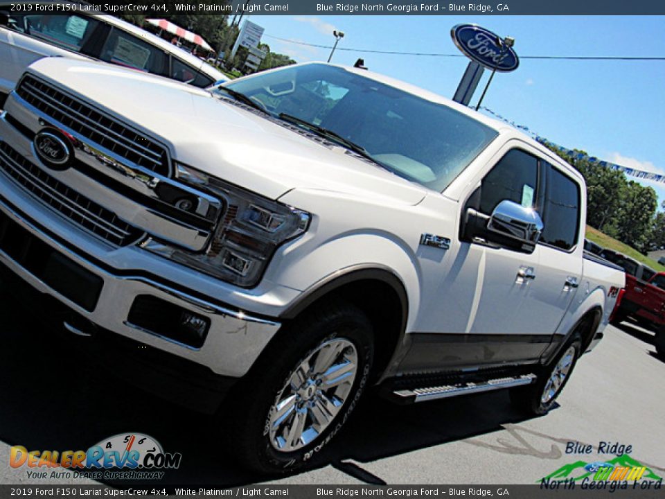 2019 Ford F150 Lariat SuperCrew 4x4 White Platinum / Light Camel Photo #34