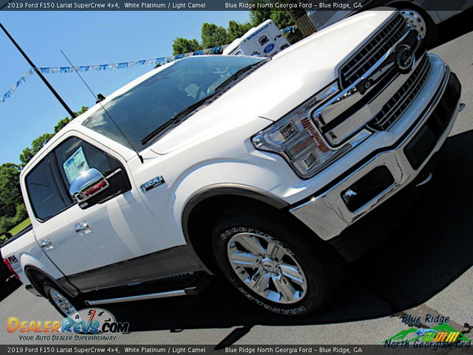 2019 Ford F150 Lariat SuperCrew 4x4 White Platinum / Light Camel Photo #35