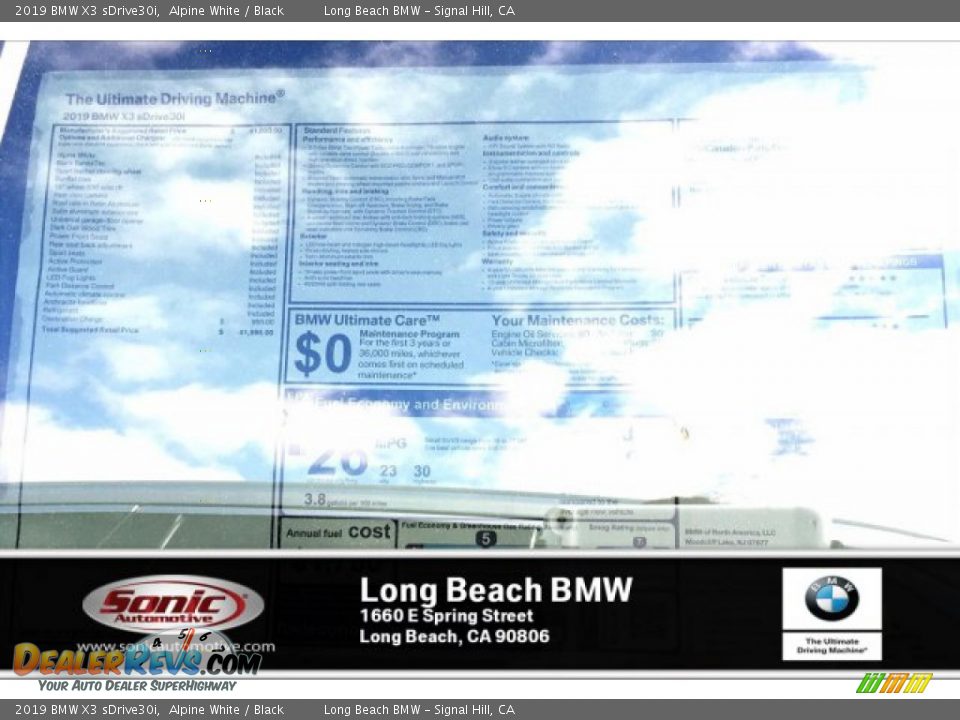 2019 BMW X3 sDrive30i Alpine White / Black Photo #10