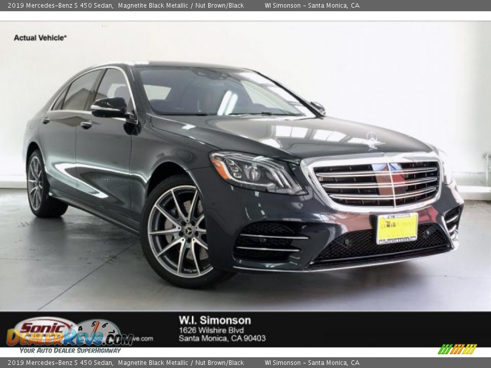 2019 Mercedes-Benz S 450 Sedan Magnetite Black Metallic / Nut Brown/Black Photo #1