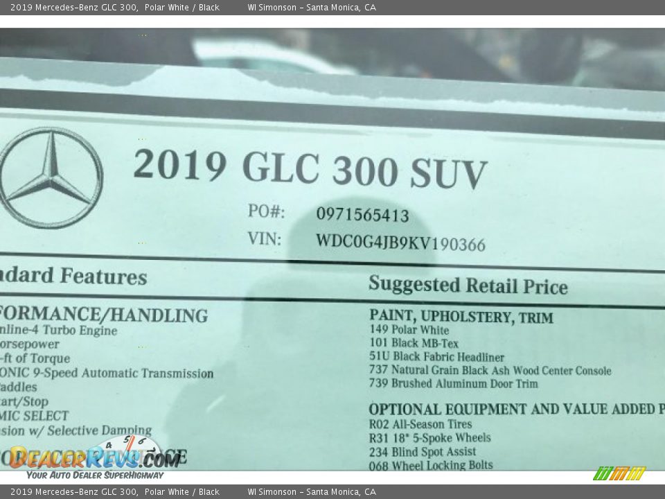 2019 Mercedes-Benz GLC 300 Polar White / Black Photo #11