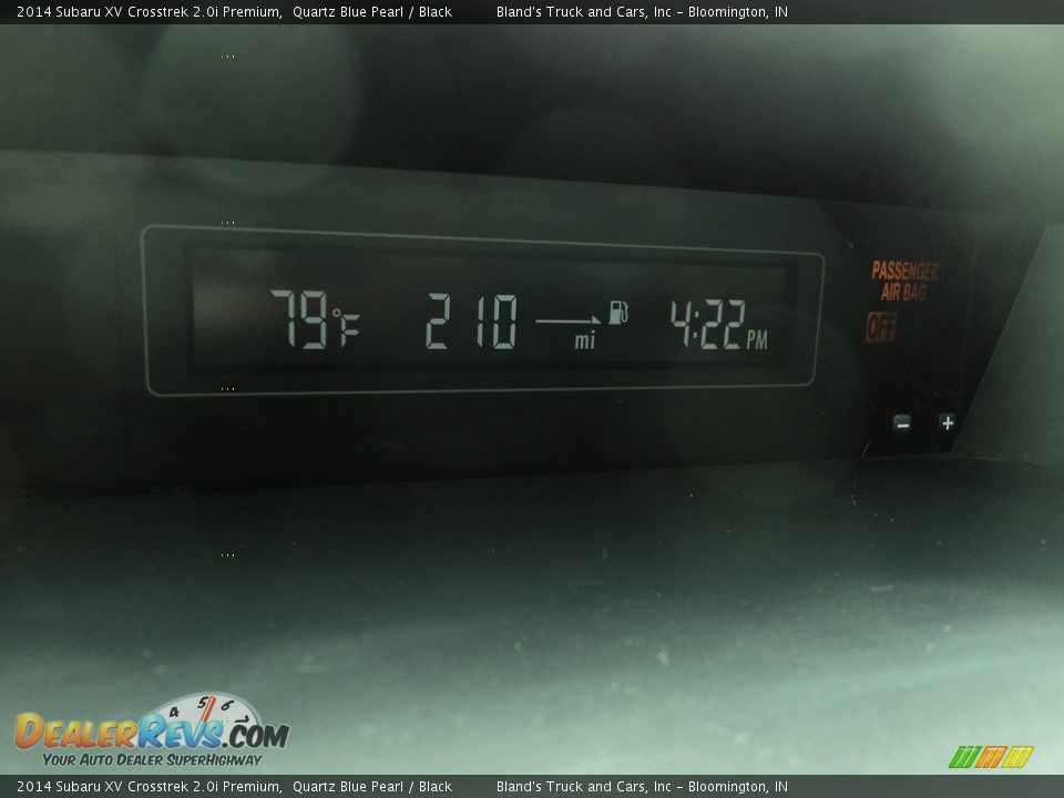 2014 Subaru XV Crosstrek 2.0i Premium Quartz Blue Pearl / Black Photo #16