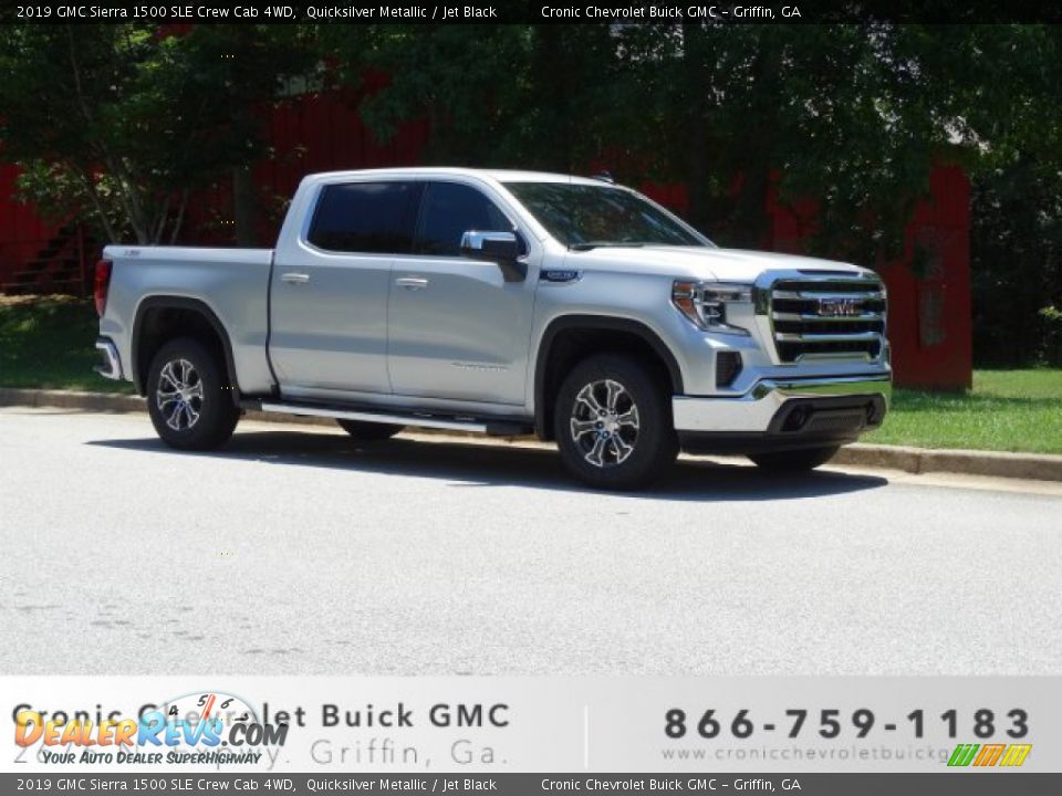 2019 GMC Sierra 1500 SLE Crew Cab 4WD Quicksilver Metallic / Jet Black Photo #1