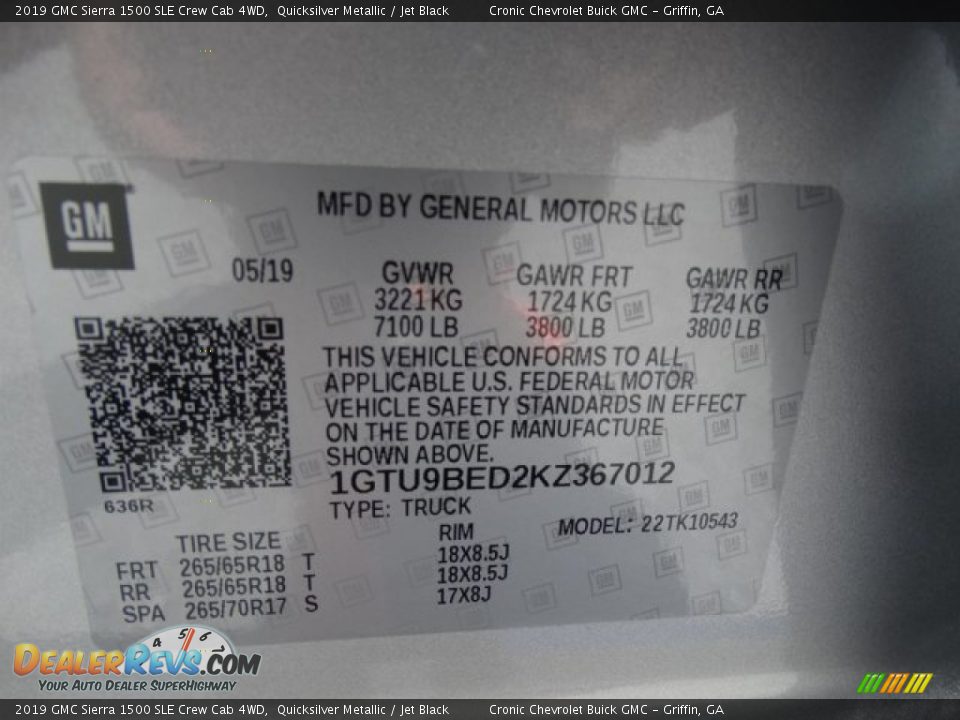 2019 GMC Sierra 1500 SLE Crew Cab 4WD Quicksilver Metallic / Jet Black Photo #31