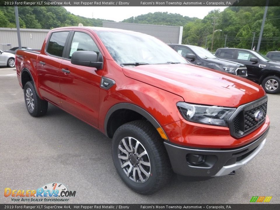 2019 Ford Ranger XLT SuperCrew 4x4 Hot Pepper Red Metallic / Ebony Photo #3