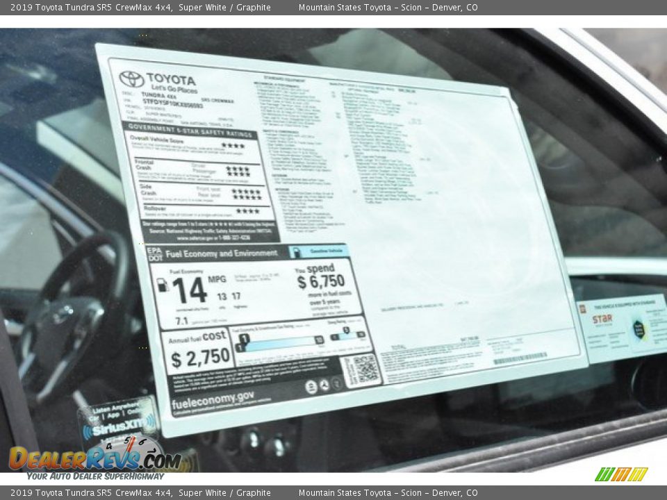 2019 Toyota Tundra SR5 CrewMax 4x4 Super White / Graphite Photo #10