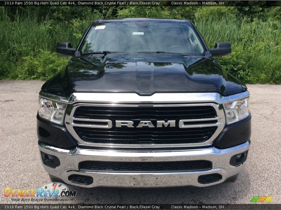 2019 Ram 1500 Big Horn Quad Cab 4x4 Diamond Black Crystal Pearl / Black/Diesel Gray Photo #2