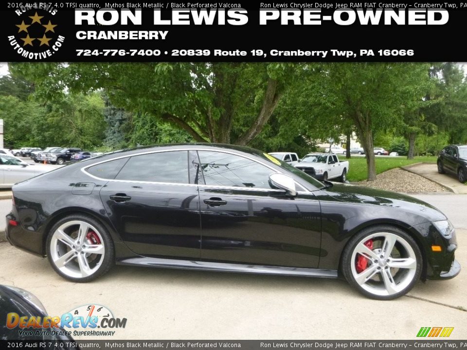 2016 Audi RS 7 4.0 TFSI quattro Mythos Black Metallic / Black Perforated Valcona Photo #1