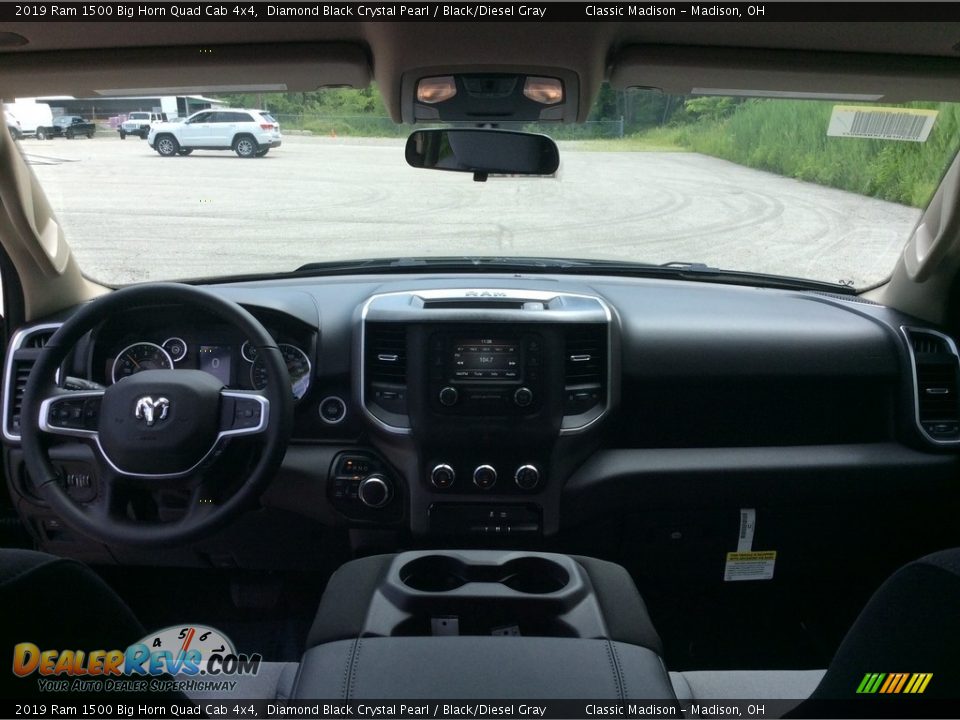 2019 Ram 1500 Big Horn Quad Cab 4x4 Diamond Black Crystal Pearl / Black/Diesel Gray Photo #11
