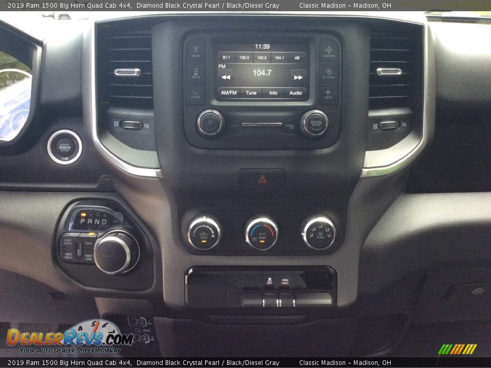 2019 Ram 1500 Big Horn Quad Cab 4x4 Diamond Black Crystal Pearl / Black/Diesel Gray Photo #13