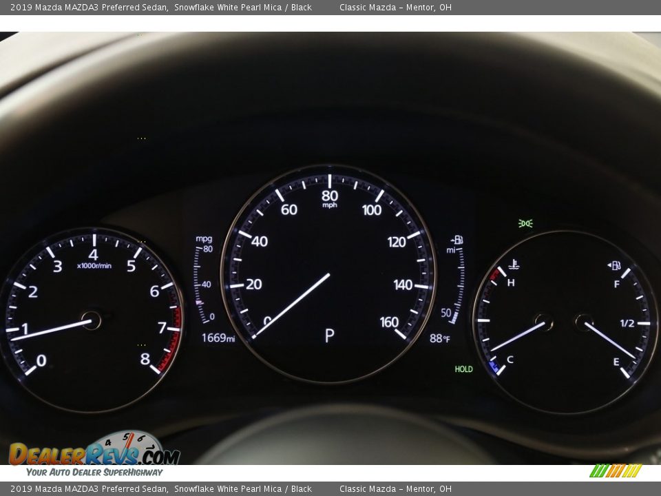 2019 Mazda MAZDA3 Preferred Sedan Snowflake White Pearl Mica / Black Photo #8