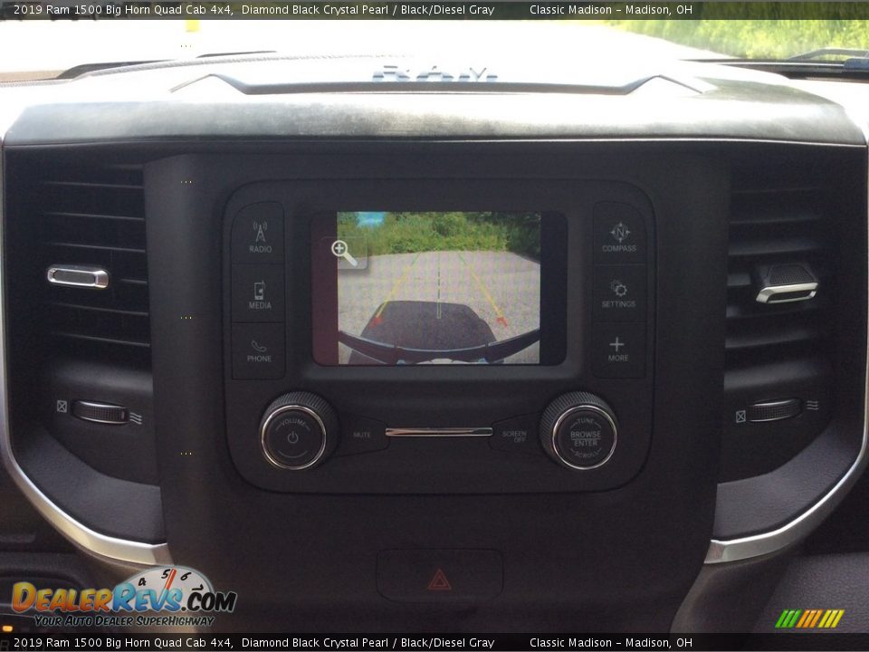 2019 Ram 1500 Big Horn Quad Cab 4x4 Diamond Black Crystal Pearl / Black/Diesel Gray Photo #14