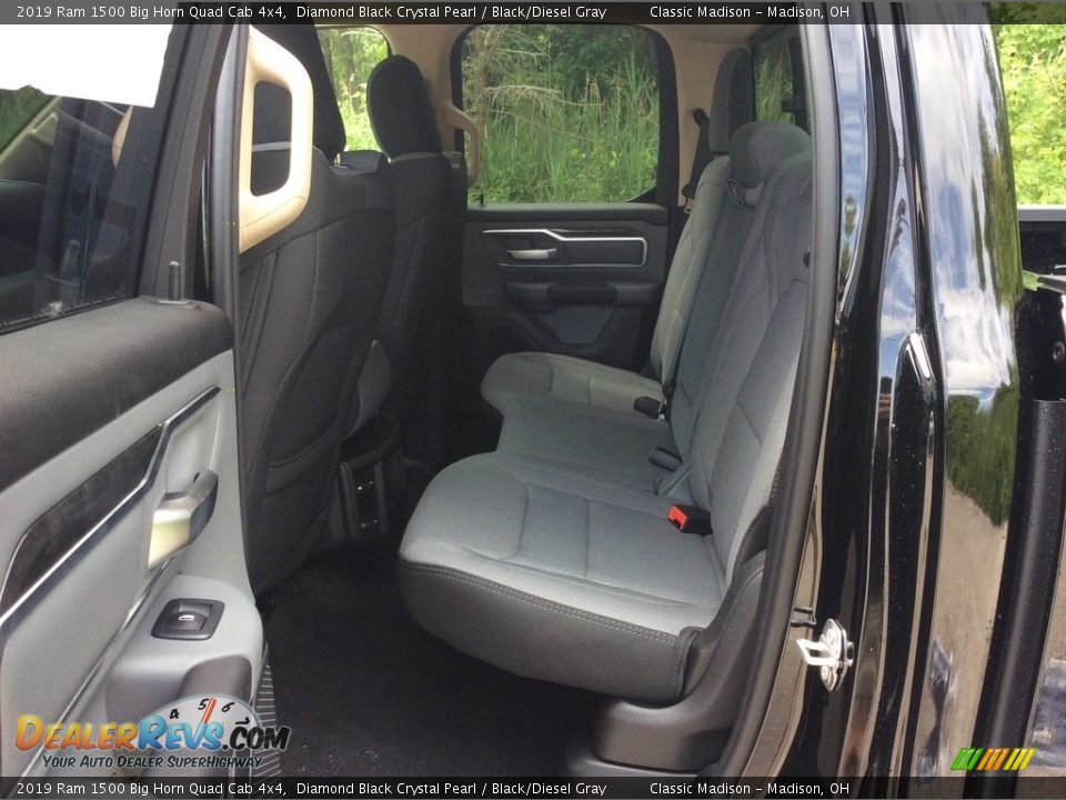 2019 Ram 1500 Big Horn Quad Cab 4x4 Diamond Black Crystal Pearl / Black/Diesel Gray Photo #15