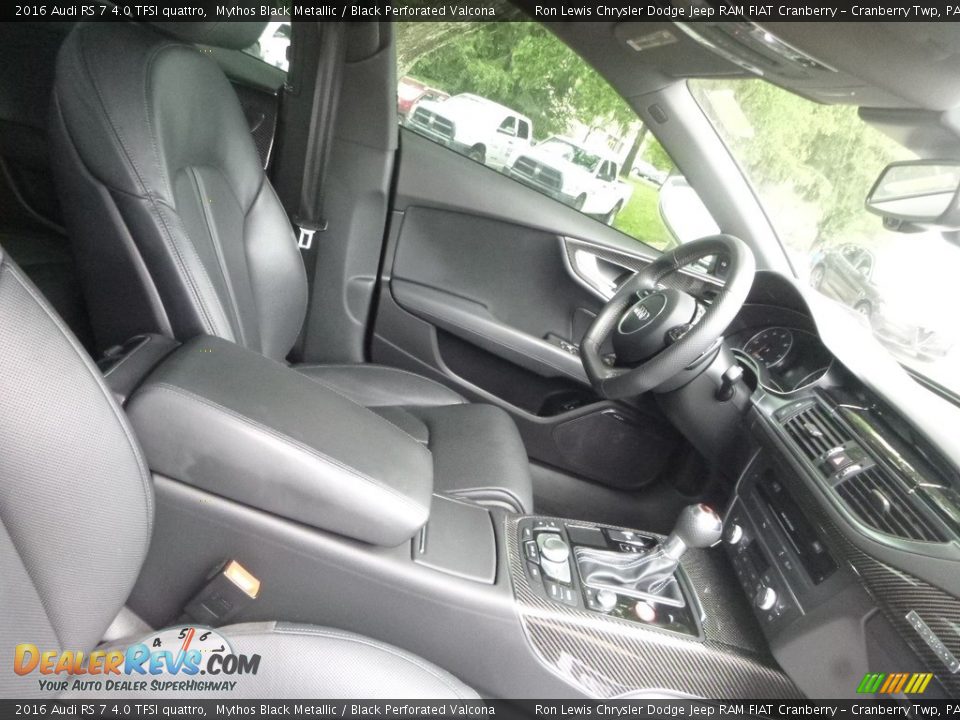 2016 Audi RS 7 4.0 TFSI quattro Mythos Black Metallic / Black Perforated Valcona Photo #6