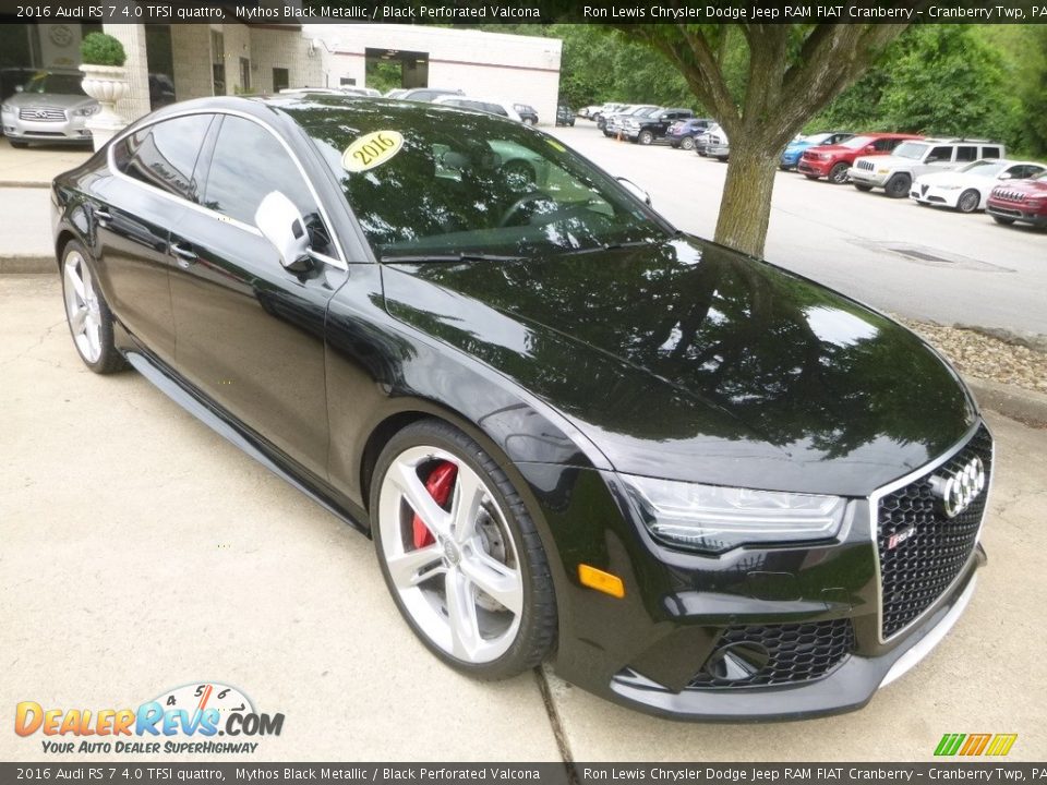 2016 Audi RS 7 4.0 TFSI quattro Mythos Black Metallic / Black Perforated Valcona Photo #9