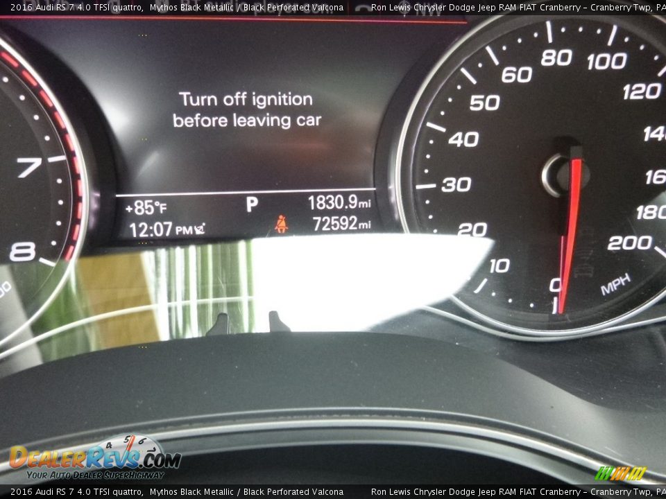 2016 Audi RS 7 4.0 TFSI quattro Mythos Black Metallic / Black Perforated Valcona Photo #16