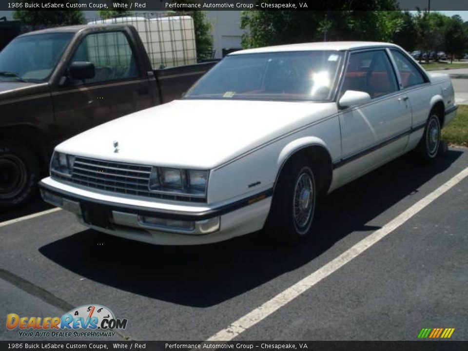 1986 Buick LeSabre Custom Coupe White / Red Photo #1