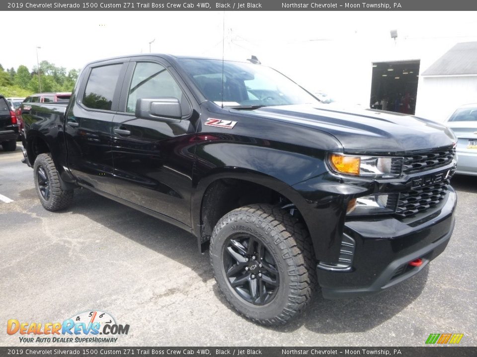 2019 Chevrolet Silverado 1500 Custom Z71 Trail Boss Crew Cab 4WD Black / Jet Black Photo #7