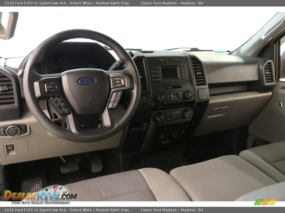 2016 Ford F150 XL SuperCrew 4x4 Oxford White / Medium Earth Gray Photo #6