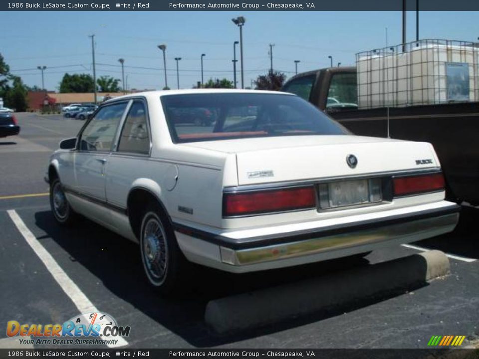 1986 Buick LeSabre Custom Coupe White / Red Photo #3
